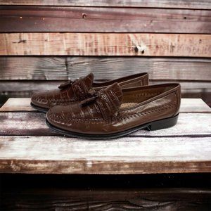 Florsheim Pisa Moc Toe Tassel Loafer Crocodile Print SIZE 11 D
